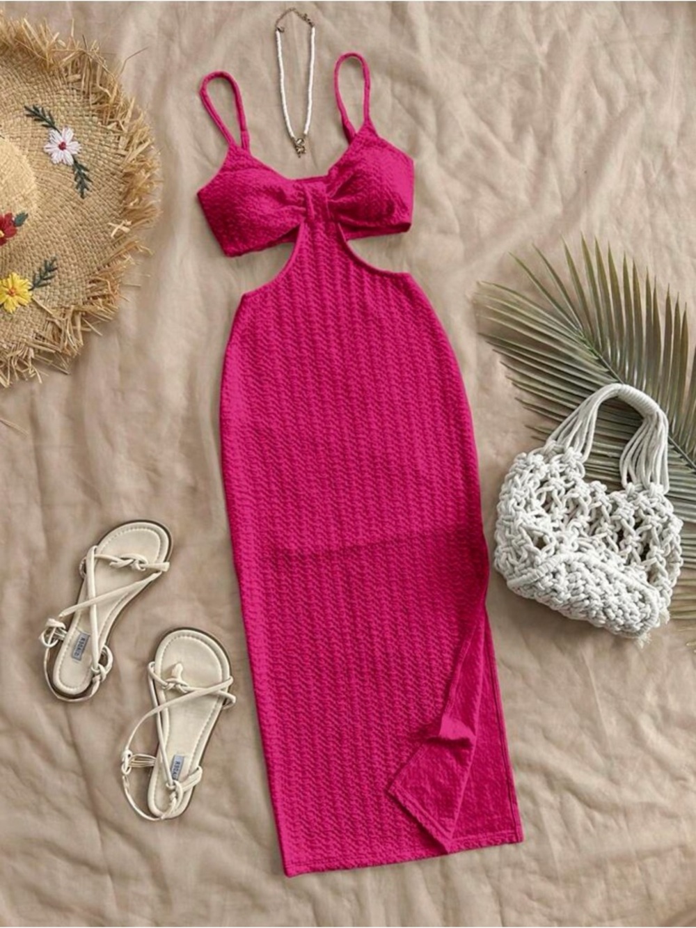 Fuchsia Cutout Bodycon Dress
